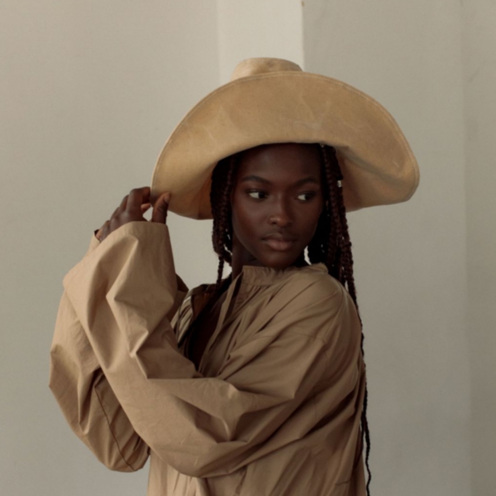 Boheme Nuaged Waxed Cotton Hat in Natural